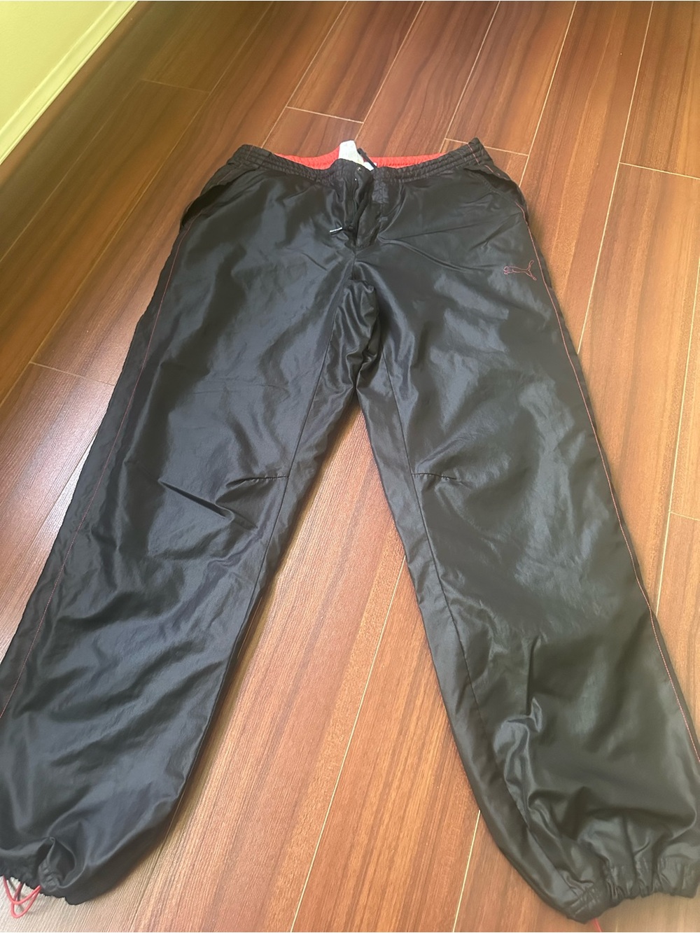 Puma Black Track Pants with Red Trim